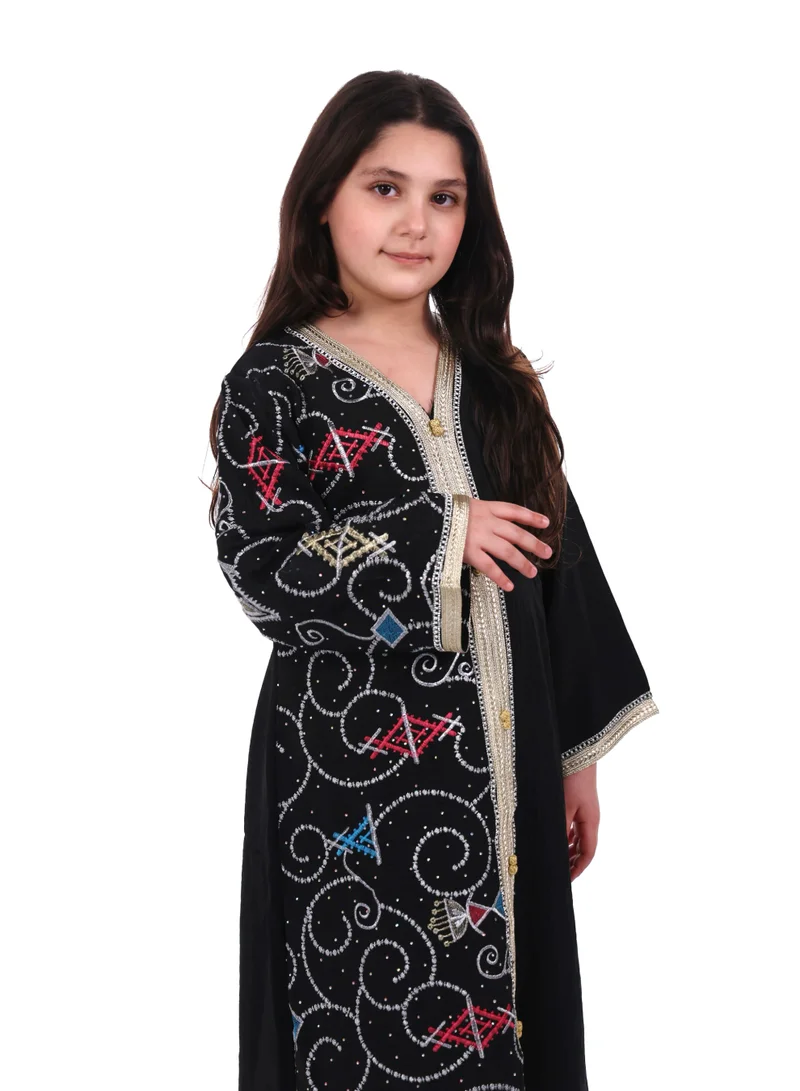 AL BENT AL SHARQIEH black Mom & Daughter Embroidred jalabiya dress for Women | Best Price UAE